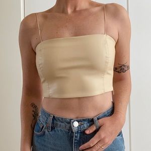Zara faux leather crop S